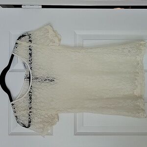 NWOT Express Ivory Mesh Lace Top